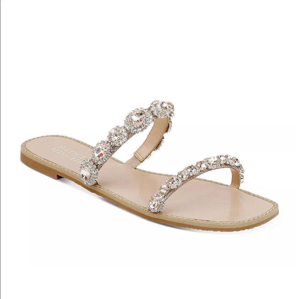 Badgley Mischka Reed Slip On Embellished Sandals